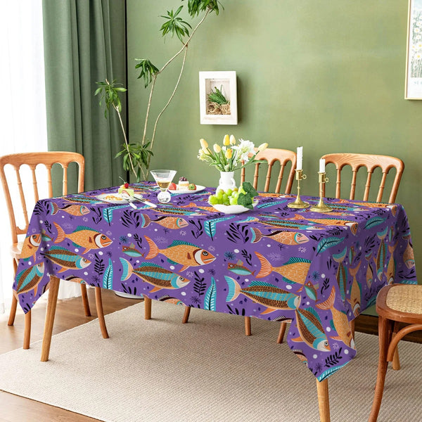 nappe poisson motif tropical violet