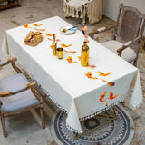 nappe poisson orange brodée avec franges