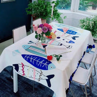 nappe poisson sardine sur fond blanc