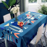 nappe poisson sardine sur fond bleu