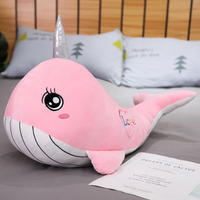 peluche baleine licorne rose