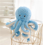 peluche pieuvre 80 cm bleu