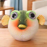 peluche poisson globe réaliste vue de face