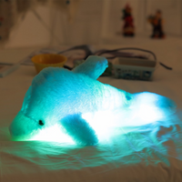 peluche poisson lumière bleu