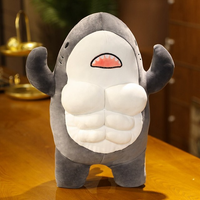 peluche requin costaud gris