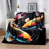 plaid poisson koi néon multicolore