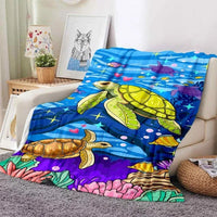 plaid tortues marines dessinées