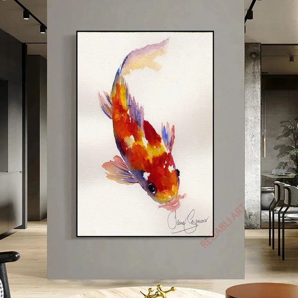 Poster Aquarelle Carpe Koï