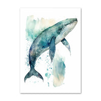 poster baleine aquarelle décoration murale