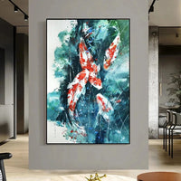 poster de poisson koi abstrait en mouvement