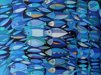 poster de poissons bleus abstraits