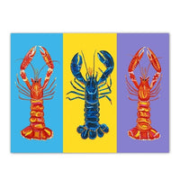 poster homard triptyque coloré pop art