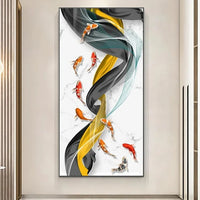 poster poisson koi abstrait style contemporain