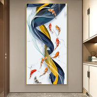 poster poisson koi et tourbillon design artistique