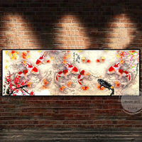 Poster Poisson Koi Rouge et Noir - Décoration Zen