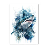 poster requin aquarelle décoration murale