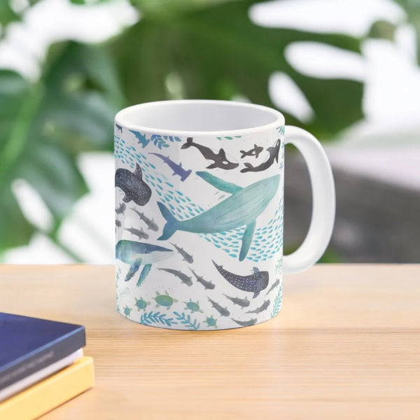 tasse baleine design océan et fonds marins