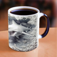 Tasse Requin Blanc - Design Océan 3D en version chaude