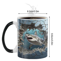 tasse requin mur en ruine 3d