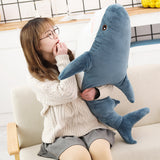 vrai peluche requin 100 cm bleu